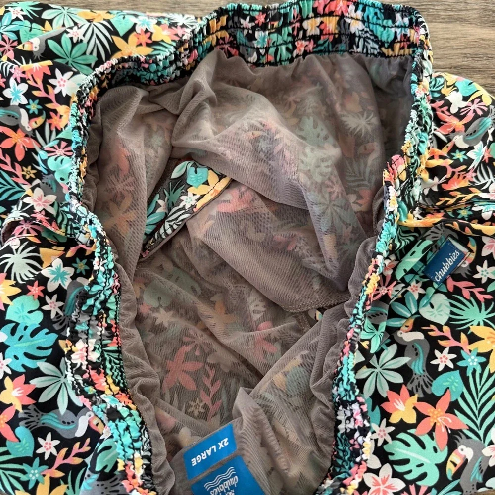 Chubbies Mens 2X Large Swim Trunks Shorts Tropical Toucan Floral Print 7